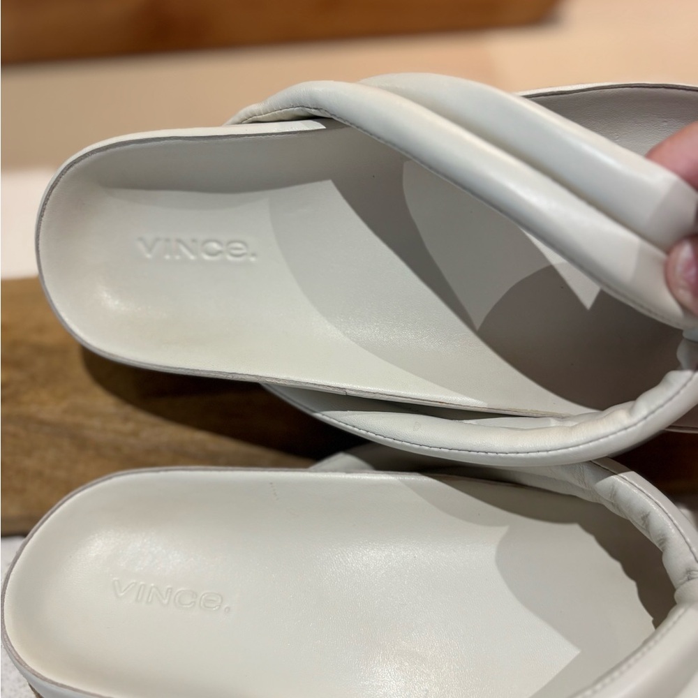 Vince. Forest Faux Espadrille Platform Women's White Sandals - SZ 10 EU 40 - Picture 8 of 12